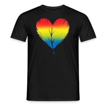 Vogelherz-Design für bunte Vogelfans - Männer T-Shirt - Schwarz - Vorne - AI Model Male 178 light (178cm)