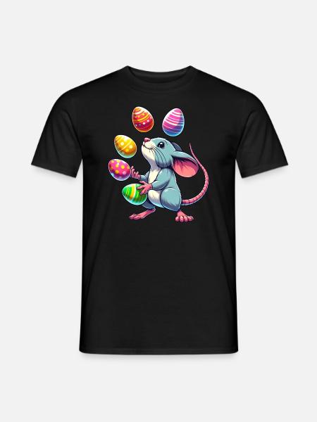 Easter Mouse & Rat Egg Juggling - Men's T-Shirt - black