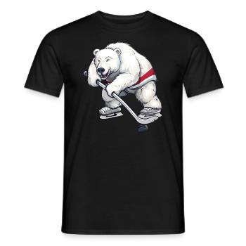 Conception de joueur de hockey sur glace Polar Bear - T-shirt homme - noir - Devant - AI Model Male 178 light (178cm)