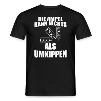 Ampel Regierung Scholz Baerbock Habeck Grüne SPD - Männer T-Shirt - Schwarz - Vorne - AI Model Male 178 light (178cm)
