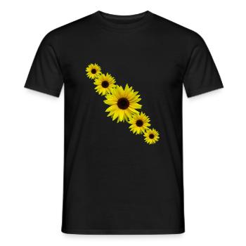 Sunflower, sunflower, flowers - Men's T-Shirt - black - Front - AI Model Male 178 light (178cm)