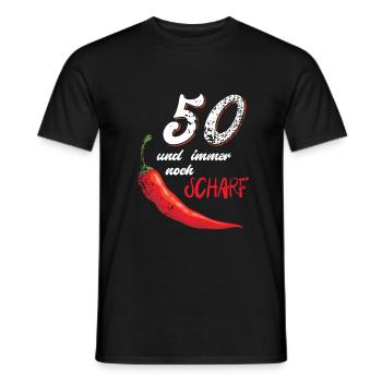 50e anniversaire 1971 50 ans cadeau chili piment épicé - T-shirt homme - noir - Devant - AI Model Male 178 light (178cm)