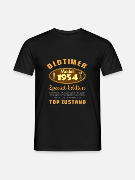 Oldtimer Modell 1954 Auto 67. Geburtstag Geschenk - Männer T-Shirt - Schwarz
