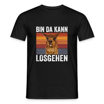Lustiger Spruch Bin da kann Losgehen Lama Alpaka V - Männer T-Shirt - Schwarz - Vorne - AI Model Male 178 light (178cm)