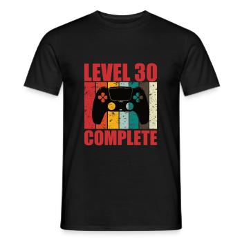 Gaming Gaming 30 Birthday Level 30 Complete - Men's T-Shirt - black - Front - AI Model Male 178 light (178cm)