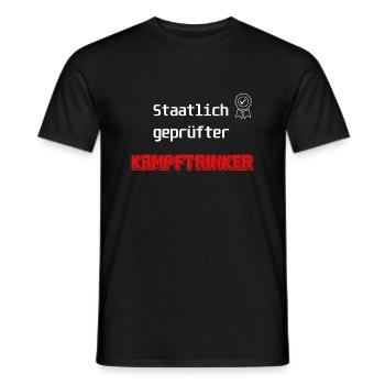 Staatlich geprüfter Kampftrinker - Männer T-Shirt - Schwarz - Vorne - AI Model Male 178 light (178cm)