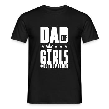 Dad Of Girls Outnumbered Fathers Day - Men's T-Shirt - black - Front - AI Model Male 178 light (178cm)