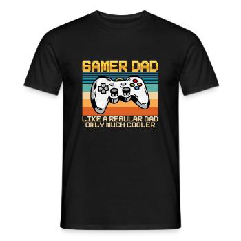 Gamer Dad Regular Dad Only Much Cooler - Männer T-Shirt - Schwarz - Vorne - AI Model Male 178 light (178cm)