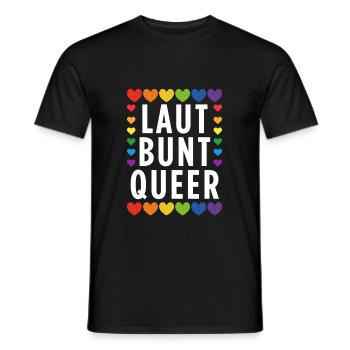 Cooles Design mit Regenbogen für CSD & LGBTQ+ - Männer T-Shirt - Schwarz - Vorne - AI Model Male 178 light (178cm)