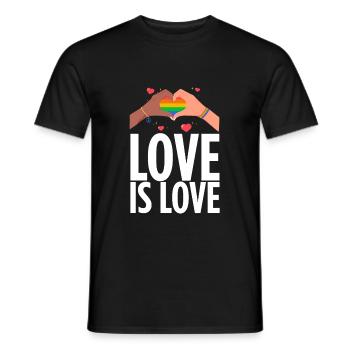 Cooles Design mit Regenbogen für CSD & LGBTQ+ - Männer T-Shirt - Schwarz - Vorne - AI Model Male 178 light (178cm)