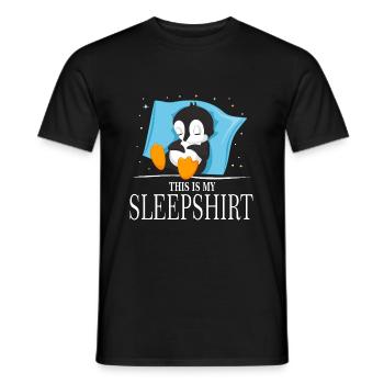 Pinguin Lieblings Schlafshirt Nachthemd - Männer T-Shirt - Schwarz - Vorne - AI Model Male 178 light (178cm)