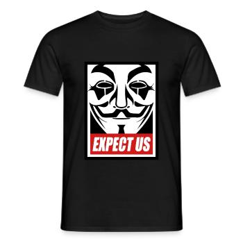 Anonyme - nous Expect - Nous sommes légion - T-shirt homme - noir - Devant - AI Model Male 178 light (178cm)