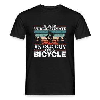 Unterschätze niemals einen alten Mann auf einem Fahrrad Männer - Männer T-Shirt - Schwarz - Vorne - AI Model Male 178 light (178cm)
