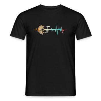 Bassist Herzschlag Bassgitarrist Bassgitarre - Männer T-Shirt - Schwarz - Vorne - AI Model Male 178 light (178cm)