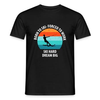 Water skis, water skis, water skiers - Men's T-Shirt - black - Front - AI Model Male 178 light (178cm)