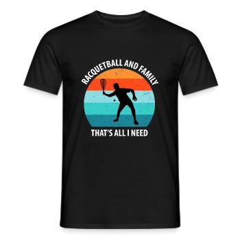 Racqueetball - Men's T-Shirt - black - Front - AI Model Male 178 light (178cm)