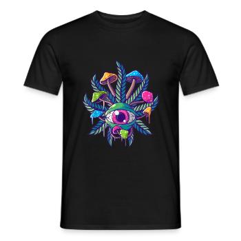 Trippy Goa Psychedelisch Rave Trip Pilze Auge - Männer T-Shirt - Schwarz - Vorne - AI Model Male 178 light (178cm)