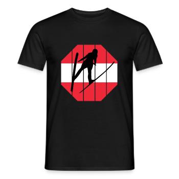 Skispringen Österreich Flagge - Männer T-Shirt - Schwarz - Vorne - AI Model Male 178 light (178cm)