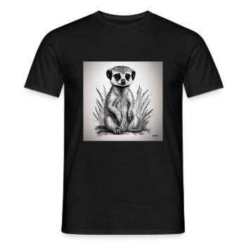 Suricate de bébé - T-shirt homme - noir - Devant - AI Model Male 178 light (178cm)