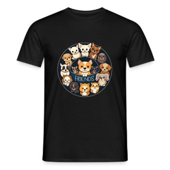 Chiens Amis Mignon - T-shirt homme - noir - Devant - AI Model Male 178 light (178cm)