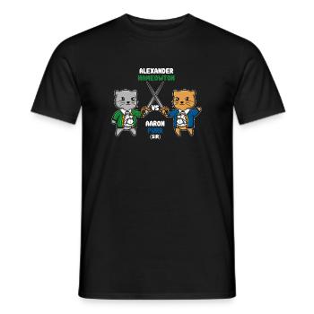 Hamilton Cat Aaron Purr Kätzchen Host Duell Geschenk - Männer T-Shirt - Schwarz - Vorne - AI Model Male 178 light (178cm)