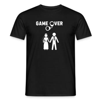 Game Over Mariage Mariage Fiançailles Mariage Couple - T-shirt homme - noir - Devant - AI Model Male 178 light (178cm)