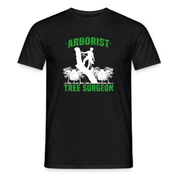 Arborists tree surgeon tree processor chainsaw gift - Men's T-Shirt - black - Front - AI Model Male 178 light (178cm)