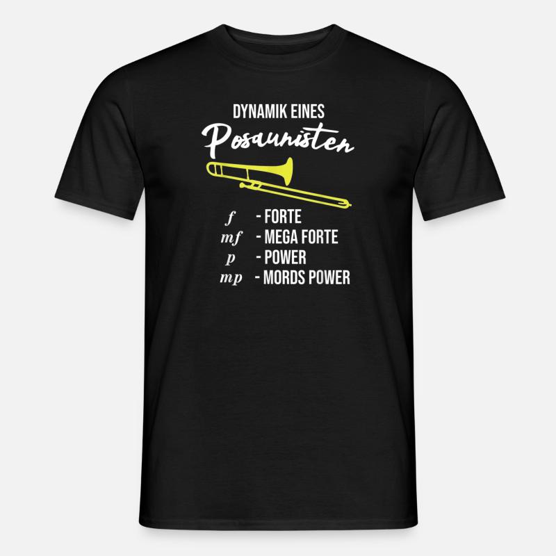 Lustiges Posaune T Shirt Dynamik eines Posaunisten - Männer T-Shirt - Schwarz
