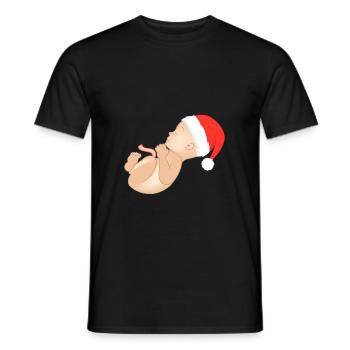 Weihnachten Schwanger Schwangerschaft Babybauch - Männer T-Shirt - Schwarz - Vorne - AI Model Male 178 light (178cm)