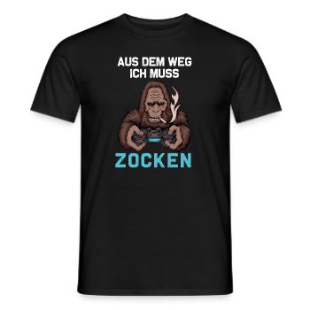 Aus dem Weg ich muss ZOCKEN Geschenk Zocker Gamer - Männer T-Shirt - Schwarz - Vorne - AI Model Male 178 light (178cm)