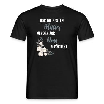 Nur die besten Mamas werden zur Oma befördert - Männer T-Shirt - Schwarz - Vorne - AI Model Male 178 light (178cm)