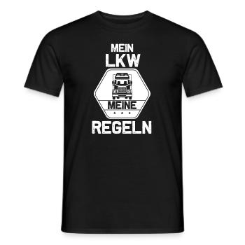 Mein LKW meine Regeln - Geschenk LKW Fahrer - Männer T-Shirt - Schwarz - Vorne - AI Model Male 178 light (178cm)
