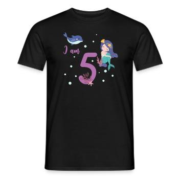 Je suis le cinquième cinquième anniversaire de sirène - T-shirt homme - noir - Devant - AI Model Male 178 light (178cm)