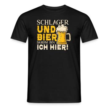 Schlager Schlagerparty Schlagermusik Bier Party - Männer T-Shirt - Schwarz - Vorne - AI Model Male 178 light (178cm)