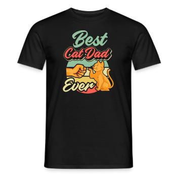 Best Cat Dad Ever Vintage Best Cat Dad Dad - Men's T-Shirt - black - Front - AI Model Male 178 light (178cm)