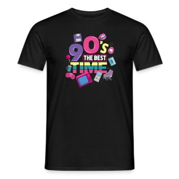 Déguisement de costume de soirée des années 90 - T-shirt homme - noir - Devant - AI Model Male 178 light (178cm)