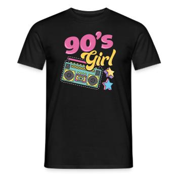90s party outfit costume disguise 90s - Men's T-Shirt - black - Front - AI Model Male 178 light (178cm)