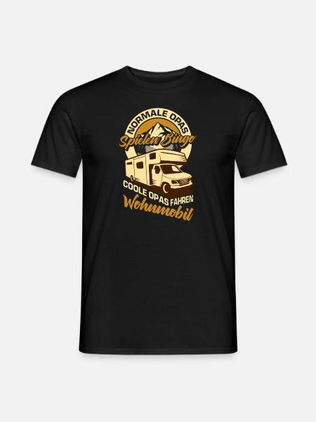 Camper Camping Wohnwagen Campingplatz Opa Geschenk - Männer T-Shirt - Schwarz