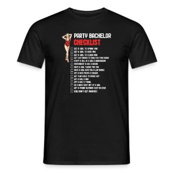 Bachelor Party Checklist - Männer T-Shirt - Schwarz - Vorne - AI Model Male 178 light (178cm)