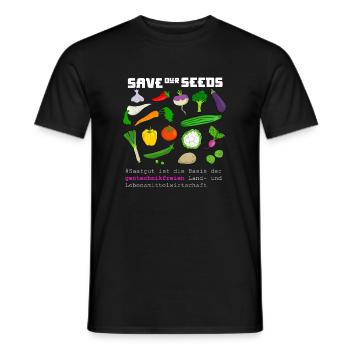 Save our Seeds Rettet altes Saatgut Artenvielfalt - Männer T-Shirt - Schwarz - Vorne - AI Model Male 178 light (178cm)