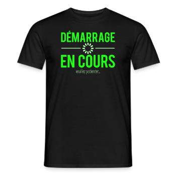 Démarrage en cours veuillez patienter humour - T-shirt homme - noir - Devant - AI Model Male 178 light (178cm)