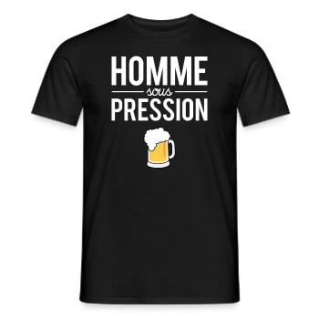 Homme sous pression bière humour alcool apéro - T-shirt homme - noir - Devant - AI Model Male 178 light (178cm)