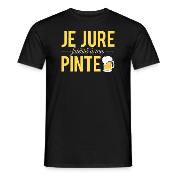 Je Jure Fidélité A Ma Pinte Bière Alcool Humour - T-shirt homme - noir - Devant - AI Model Male 178 light (178cm)