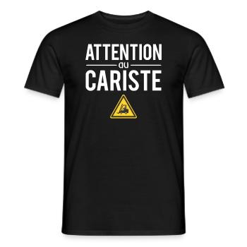 Attention Au Cariste Métier Profession Humour - T-shirt homme - noir - Devant - AI Model Male 178 light (178cm)