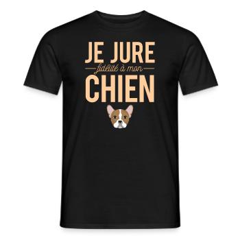 Je Jure Fidélité À Mon Chien Propriétaire Chien - T-shirt homme - noir - Devant - AI Model Male 178 light (178cm)