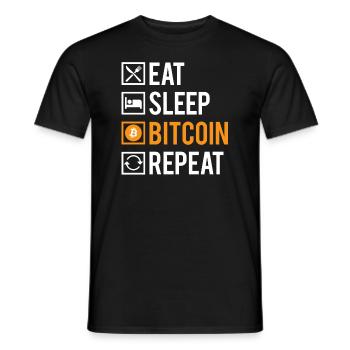 Eat Sleep Bitcoin Repeat Crypto Investisseur - T-shirt homme - noir - Devant - AI Model Male 178 light (178cm)
