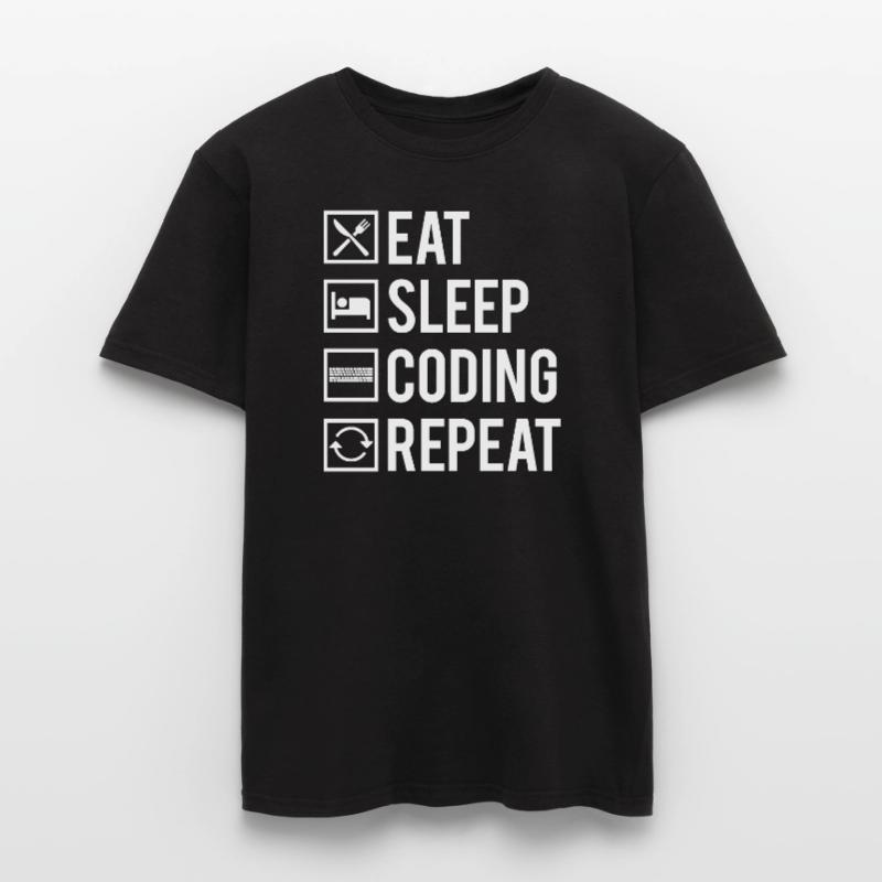Eat Sleep Coding Repeat Dev Codeur Humour T-shirt homme
