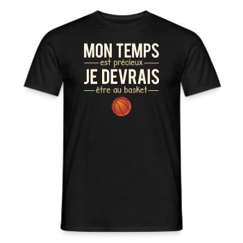 Mon Temps Est Précieux Sport Basket Humour - T-shirt homme - noir - Devant - AI Model Male 178 light (178cm)