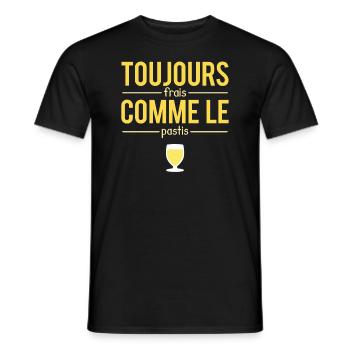 Toujours Frais Comme Le Pastis Jaune Humour - T-shirt homme - noir - Devant - AI Model Male 178 light (178cm)