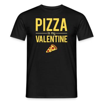 Pizza Is My Valentine Blague Saint Valentin Humour - T-shirt homme - noir - Devant - AI Model Male 178 light (178cm)